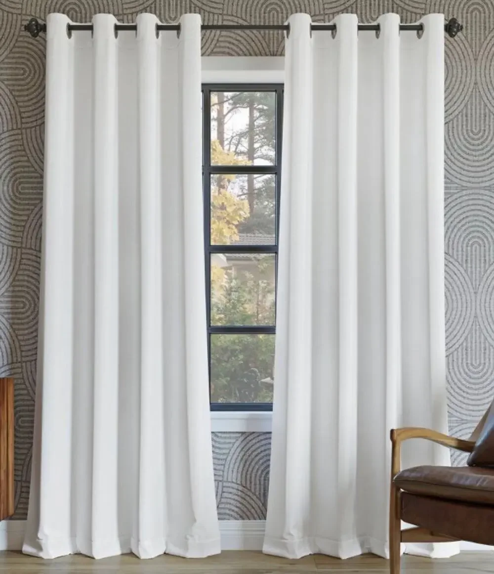 Sun Zero Curtains One Panel Pair 100in x 96in White